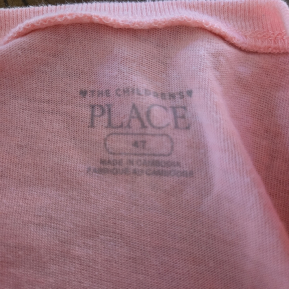 🎉5/$10 The Children's Place Pink Graphic Tee 4T - Picture 2 of 2
